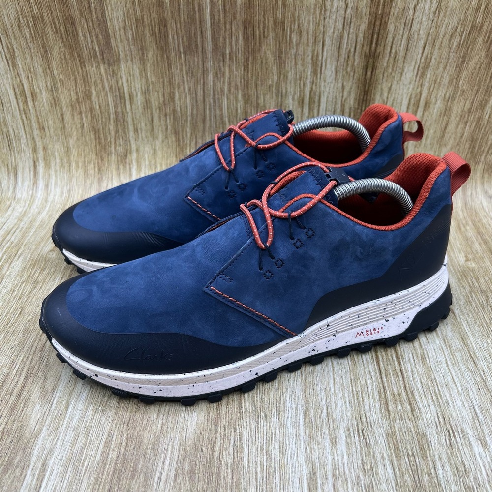 Clarks ATL Trek Khan Men's Size 9 Navy Blue Orange Trail Sneakers 261660057080 - Picture 3 of 10
